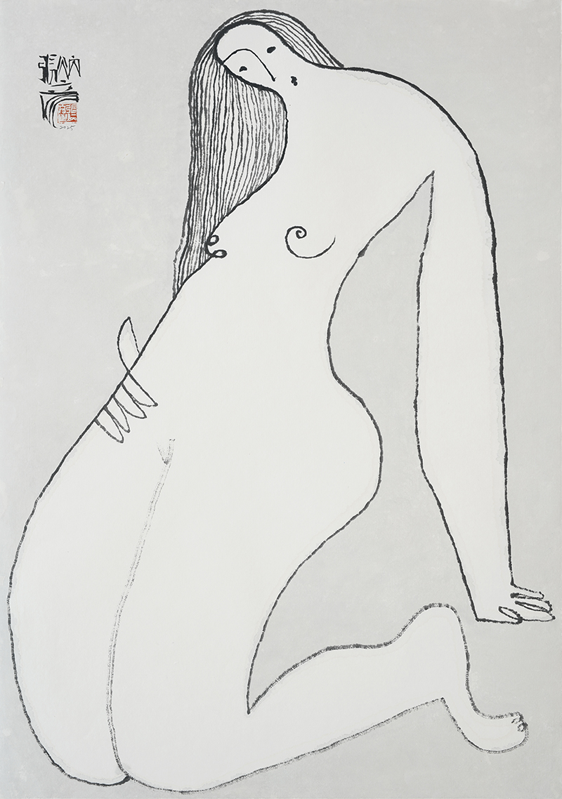 Jang Byeong Eun · Eastbrush · 张炳彥 · nude · ink_on_paper · 1030mm_x_728mm · 2025